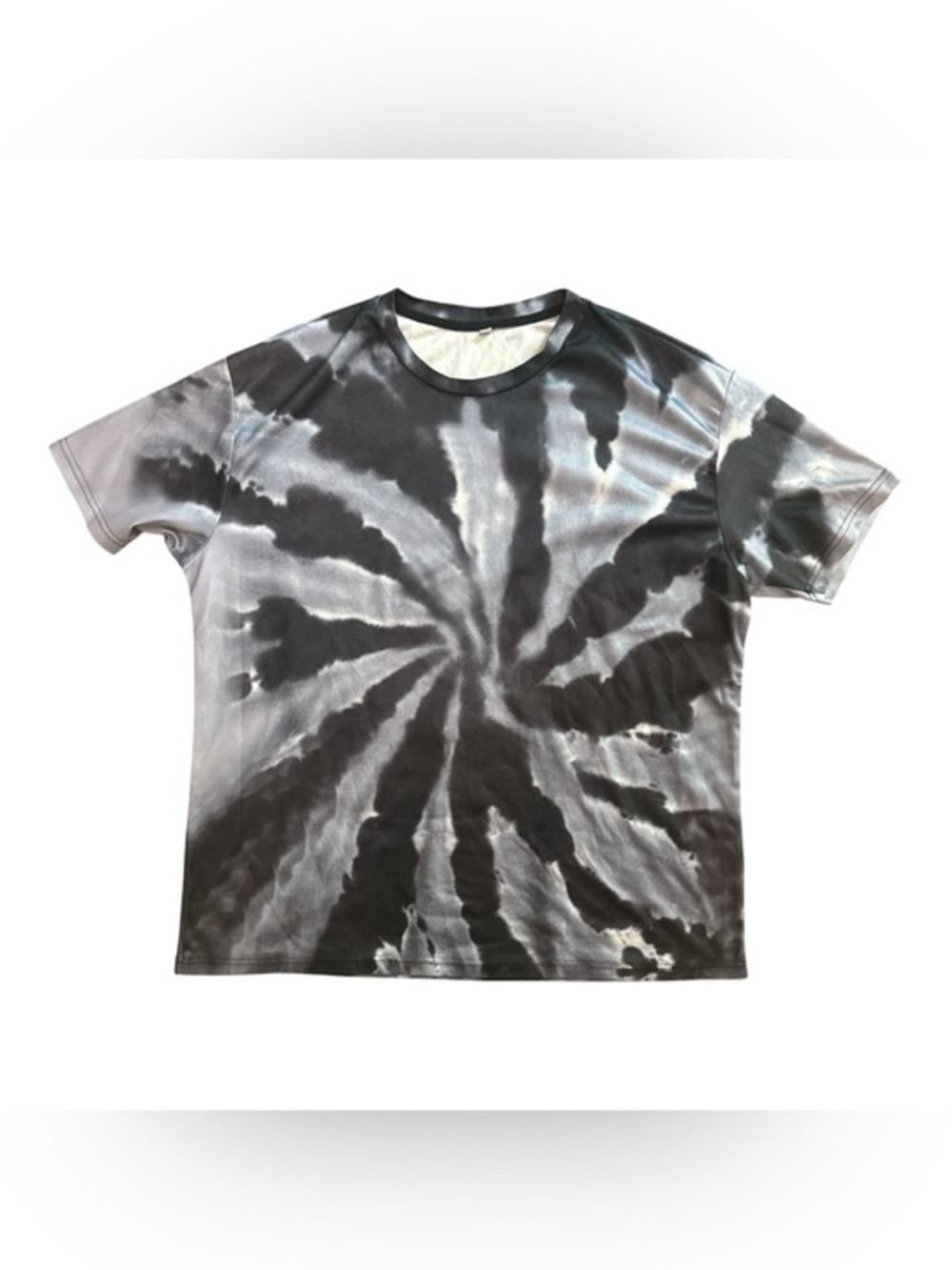 Tie Dye Quick Dry Workout Tee Mens Size XL Athletic T-Shirt Grey Jersey Material